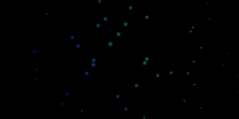 Dark Blue, Green vector texture with beautiful stars. Blur decorative design in simple style with stars. Theme for cell phones.