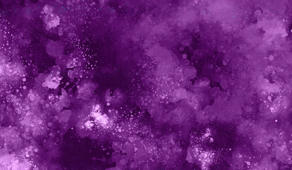 Purple artistic background composed of watercolor and paint stains - abstract paint texture