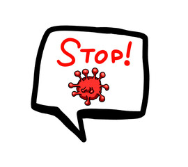 Cartoon Stylized Stop Coronavirus Chat Icon