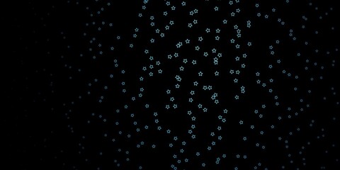 Dark BLUE vector layout with bright stars. Colorful illustration with abstract gradient stars. Pattern for websites, landing pages.