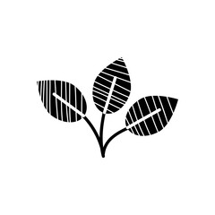 abstract leaves concept, leaves with striped design, silhouette style