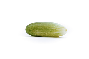 a fresh green cucumber with a background of isolated white background