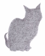 Pen drawing black cat shadow