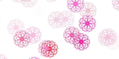 Light pink vector natural layout with flowers.