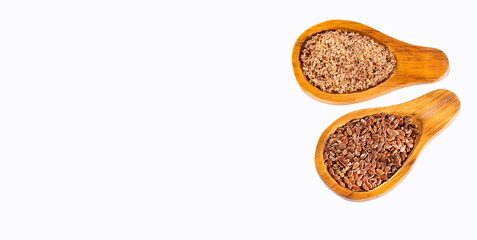 Linum usitatissimum - Whole and crushed flax seeds