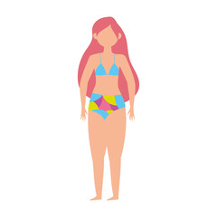 woman in swimsuit character cartoon isolated design icon