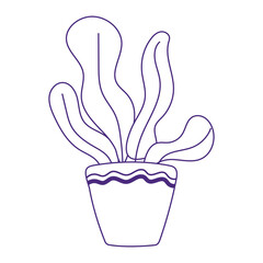 potted plant decoration cartoon isolated design icon white background