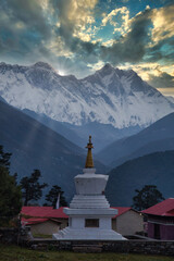 Sunrise at Tengboche, Nepal.