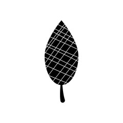 abstract leaves concept, hornbeam leaf with striped design, silhouette style
