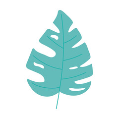 Fototapeta na wymiar tropical leaf foliage nature cartoon isolated design icon white background