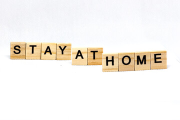 Stay at Home, letters with a white background