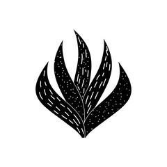 abstract leaves concept, aloe vera plant icon, silhouette style