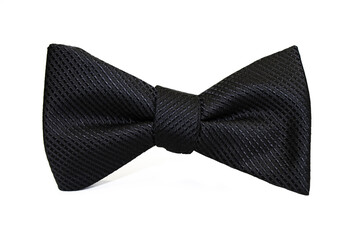 Classic Black Bowtie on Isolated White Background HD Photo