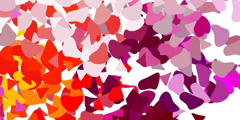 Light pink, yellow vector background with random forms.