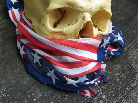 skull in American flag