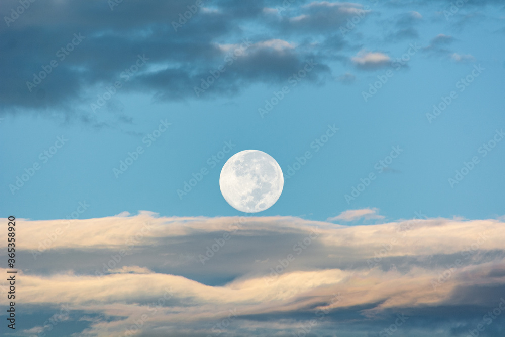 Wall mural moon and clouds