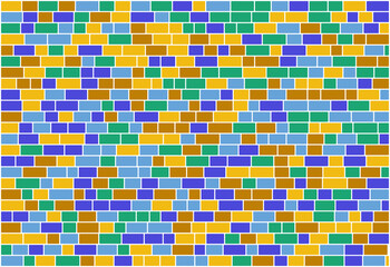 Trendy multicolor nested rectangles   vector background  like a wall with lots of  bricks with white rounded borders