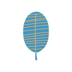 tropical oval leaf icon, flat style