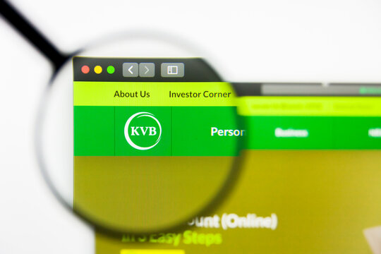 New York, New York State, USA - 18 June 2019: Illustrative Editorial of Karur Vysya Bank website homepage. Karur Vysya Bank logo visible on display screen.