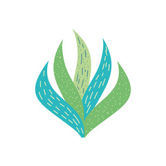 abstract leaves concept, aloe vera plant icon, flat style