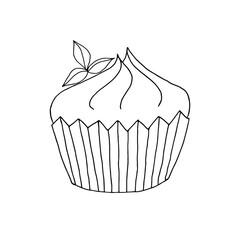 Cupcake with cream vector illustration