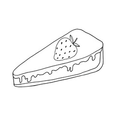 Strawberry cake vector illustration