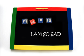 Blocks Spell Help with Message of Sadness