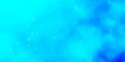 Light BLUE vector background with small and big stars. Blur decorative design in simple style with stars. Theme for cell phones.