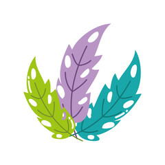 tropical leaves foliage botancial cartoon isolated design icon