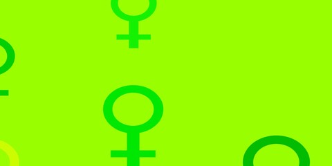 Light Green, Yellow vector pattern with feminism elements.