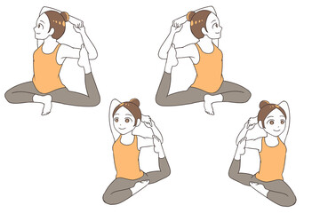 ヨガ　鳩のポーズ