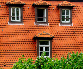 Fototapeta na wymiar view of the old city tile houses, Europe