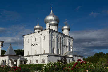 Fototapeta na wymiar Khutyn Monastery .Veliky Novgorod.Spaso Transfiguration Cathedral 