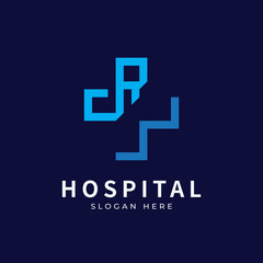 Obraz premium Health logo with initial letter RM, MR, R M logo designs concept. Medical health-care logo designs template.