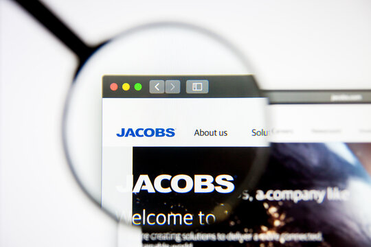 Los Angeles, California, USA - 5 March 2019: Jacobs Engineering website homepage. Jacobs Engineering logo visible on display screen, Illustrative Editorial
