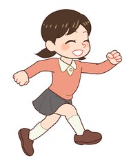 元気に走る子どものイラスト