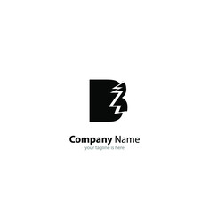 the simple modern logo of letter b with white background
