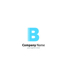 the simple modern logo of letter b with white background