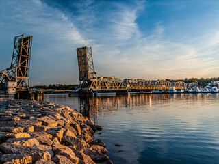 HISTORIC MICHIGAN STREET BRIDGE, STURGEON BAY, WISCONSIN IN LATE LIGHT