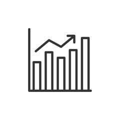 increase chart graph Icon. Business investment growing up symbol vector illustration