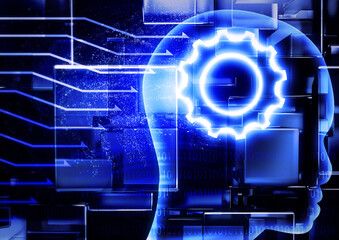 抽象的な人工知能の3Dイラスト