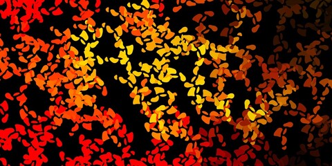 Dark red, yellow vector pattern with abstract shapes.