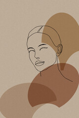 Female face line drawing perfect as an art print - 365368766