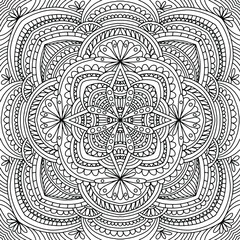 linear ornaments in folk style drawn on a white background for coloring, vector