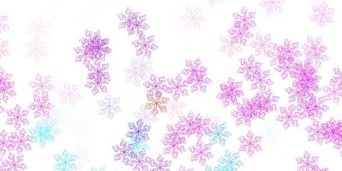 Light blue, red vector natural backdrop with flowers.