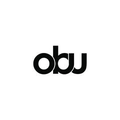 obu letter original monogram logo design