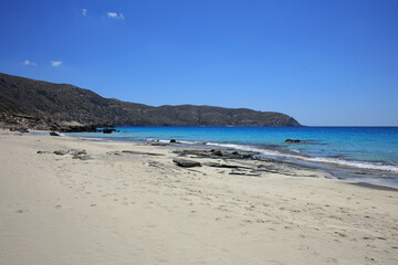 Kerdodasos beach crete private blue lagoon paradise red sand coast summer 2020 covid-19 holidays...