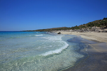 Kerdodasos beach crete private blue lagoon paradise red sand coast summer 2020 covid-19 holidays modern high quality print