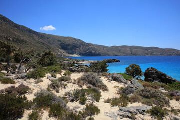Kerdodasos beach crete private blue lagoon paradise red sand coast summer 2020 covid-19 holidays...