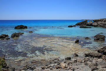 Kerdodasos beach crete private blue lagoon paradise red sand coast summer 2020 covid-19 holidays...